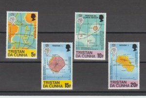 Tristan Da Cunha Scott 283-286 Maps Royal Geographical Society 150th MNH Set