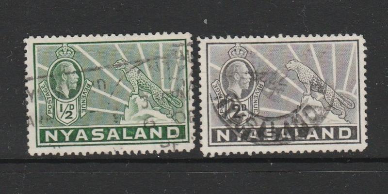 Nyasaland 1934 1/2d & 2d Used SG 114 & 117