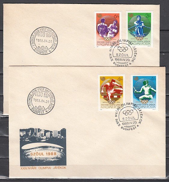 Hungary, Scott cat. 3123-3126. Seoul Olympics issue. First day cover. ^