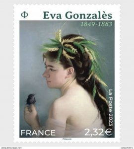 France 2023 Art Painting. Eva Gonzalez, artist, 1v MNH postage stamp.