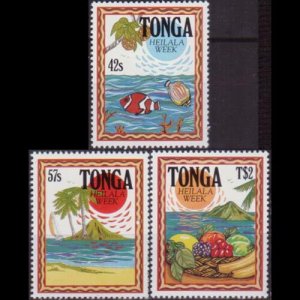 TONGA 1991 - Scott# 771-3 Heilala Week 42s-2p NH