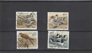 Iceland  Scott#  618-621  Used  (1986 Birds)