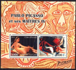 Ivory Coast 2012 Art Paintings Pablo Picasso ( IV ) Sheet MNH