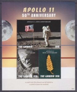 2018 Gambia 7595-7597KL 50 years of Apollo 11 moon landing 16,50 €