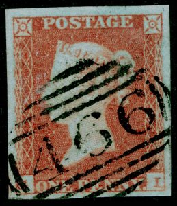 SG9, 1d pale red-brown, VERY FINE USED. 4 MARGINS. LIVERPOOL 466. 