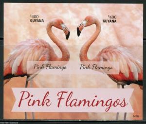 GUYANA PINK FLAMINGOS  SOUVENIR SHEET  IMPERFORATED MINT NH