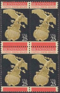 Scott#: 2413 - United States Senate 25c 1989 Block of Four MNHOG 