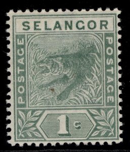 MALAYSIA - Selangor QV SG49, 1c green, M MINT.