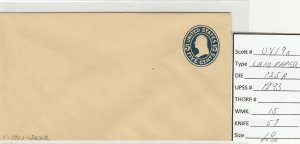 Scott# U419a   Die125A   UPSS#1993 US envelope.