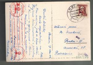 1944 SKALICA Slovakia Christmas Postcard cover to Prague