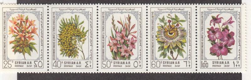 Syria - 1981 - SC 948a - H - Strip of 5 flowers