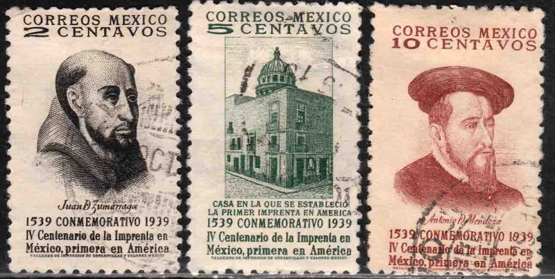 MEXICO 748-750, 400th Anniv 1st Printing Press in America. USED. VF. (888)