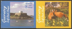 GUERNSEY Sc# 626a - 628a MNH FVF Set of 2 x Booklet Complete Island Scenes