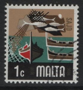 Malta   #458  cancelled  1973  fishing 1c