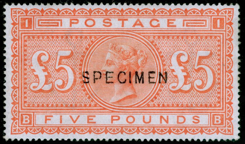 SG137s, SCARCE £5 orange, VLH MINT. Cat £4500. BB