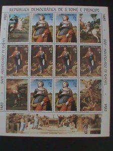​ST,THOMAS -1983-EASTER- FAMOUS ARTS PAINTING BY RAPHAEL- MNH LARGE SHEET VF
