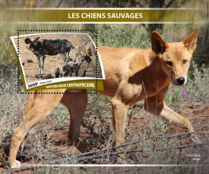 Central African Rep 2019 MNH Wild Animals Stamps African Wild Dogs Dingo 1v S/S