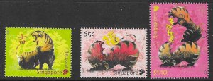 SINGAPORE SG1888/9 2010 YEAR OF THE TIGER MNH