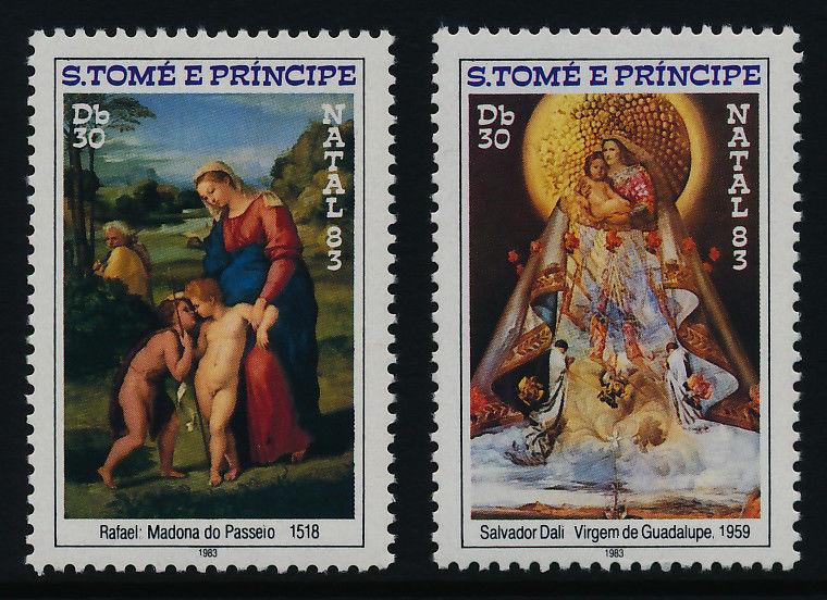 St Thomas & Principe 707-8 MNH Christmas, Art, Madonna of the Promenade