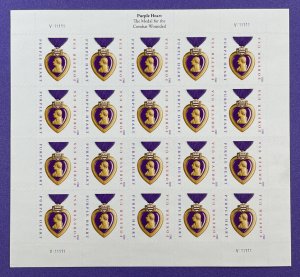 Scott 4704 PURPLE HEART Pane of 20 US Forever Stamps MNH 2012