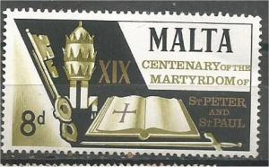 MALTA, 1967, MNH 8p, Keys, Tiara, Bible, Cross Scott 365