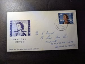 1965 Pitcairn Islands Souvenir First Day Cover FDC to Doncaster England