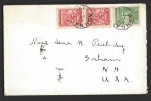 GREECE 1906 OLYMPIC GAMES Multi Franked Cover ATHENS to GORHAM NH USA