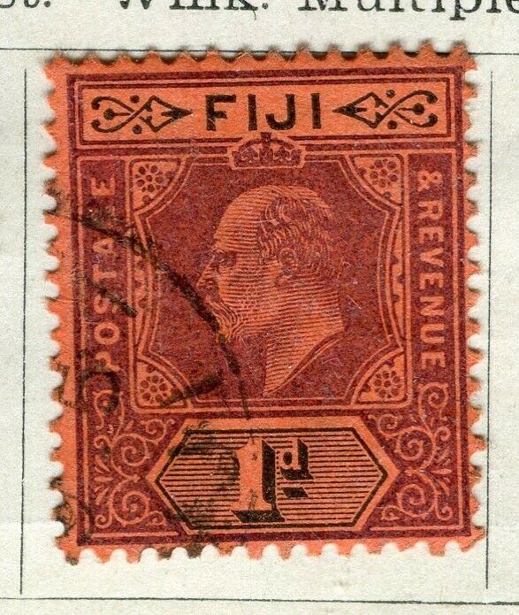 FIJI; 1904 early Ed VII issue fine used 1d. value