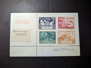 1950 Registered British Guiana Airmail Cover to Berne Switzerland