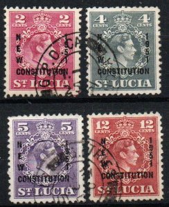 St. Lucia Sc #152-155 Used