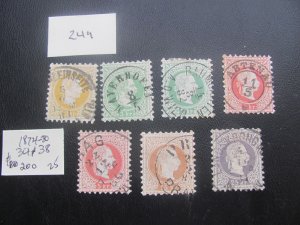 AUSTRIA  1874-1880 USED SC 34/38 VF/XF $200  (249)