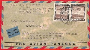 aa3637 - CHILE - POSTAL HISTORY -  AIRMAIL COVER to the USA 1941   Panagra