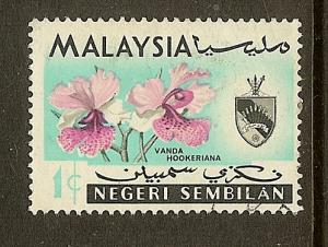 Malaysia-Negri Sembilan, Scott #76, 1c Orchid, Used