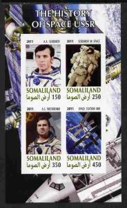 Somaliland 2011 History of Space - USSR #13 imperf sheetl...