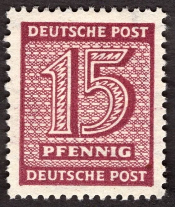 1945, Germany, West Saxony, 15pf, MH, Well-Centered, Mi 133Y