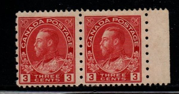 Canada Sc 184 1931 3 c G V Admiral stamp pair  mint NH perf 12 x 8