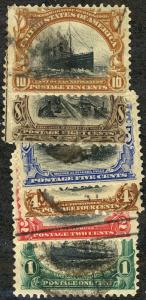 US # 294 - 299 SCV $130. Complete Pan American set, Used F/VF, a few minor fl...