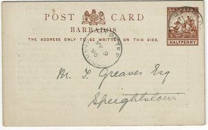 Barbados 1896 GPO cancel on postal card to St. Peter