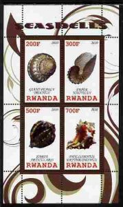 RWANDA - 2010 -  Sea Shells #2 - Perf 4v Sheet - MNH - Private Issue