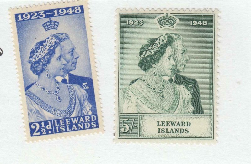 LEEWARD ISLANDS # 118-119 VF-MNH KGV1 1948 SILVER WEDDING (LWX1)