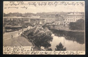 1904 Russia Empire Real Picture postcard Cover To Newcastle IN USA City View