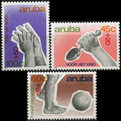 ARUBA 1989 - Scott# B16-8 Child Welfare Set of 3 LH