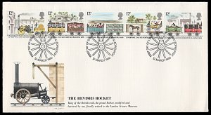 Great Britain 908a, FDC, Liverpool and Manchester Railway, Fleetwood cachet