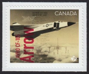 FIGHTER JET = Avro CF-105 ARROW = stamp from BK Canada 2019 #3175 MNH