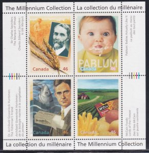 Canada 2000 Sc 1818-34 Millennium Collection 17 MS of 4 Stamp MNH
