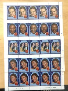 Uganda 1996 - MARCONI CELEBRITIES SET - Set of 4 Sheets of 10 - MNH