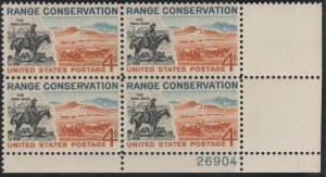 U.S.  Scott# 1176 1961 Range Conservation Issue VF/XF MNH Plate Block #26904