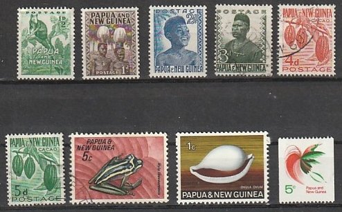 #122,124,126,140-1,257,265 Papua New Guinea Mint OGH & Used