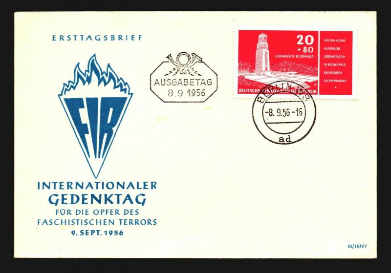 Germany DDR 1956 GEDENKTAG Issue FDC / Unaddressed - Z14108