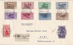 1932 Egeo - PATMO, n . 17/26 the complete set on a circulated letter